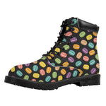 Colorful Macaron Pattern Print Work Boots