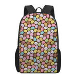 Colorful Macarons Pattern Print 17 Inch Backpack