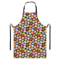 Colorful Macarons Pattern Print Bib Apron With Pocket