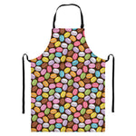 Colorful Macarons Pattern Print Bib Apron With Pocket