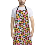Colorful Macarons Pattern Print Bib Apron With Pocket