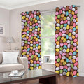 Colorful Macarons Pattern Print Dimout Grommet Curtains