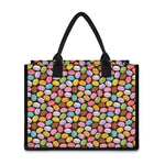 Colorful Macarons Pattern Print Canvas Tote Bag