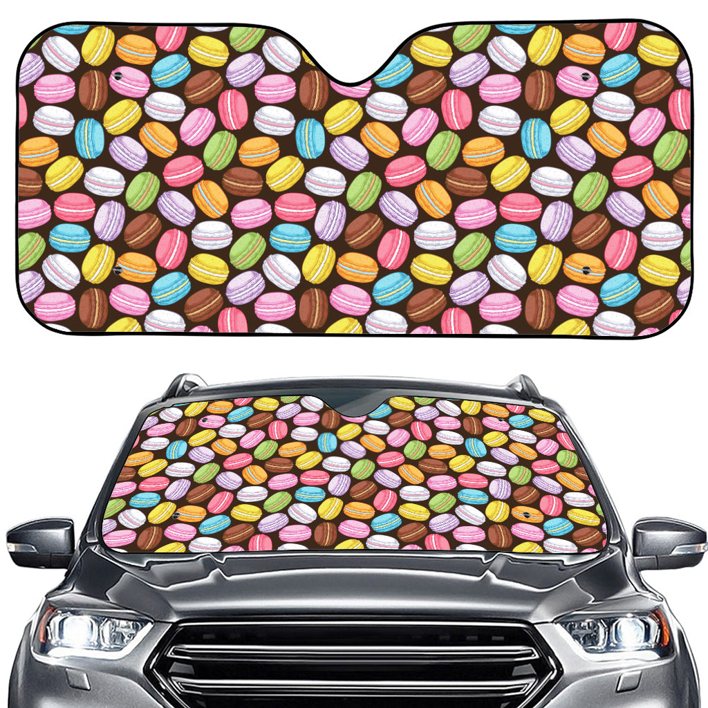 Colorful Macarons Pattern Print Car Windshield Sun Shade