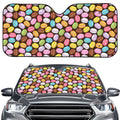 Colorful Macarons Pattern Print Car Windshield Sun Shade