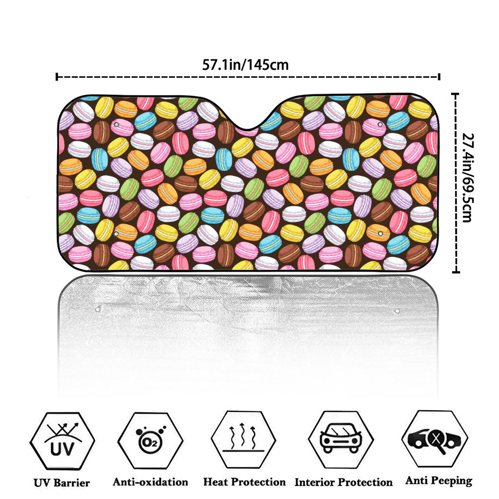 Colorful Macarons Pattern Print Car Windshield Sun Shade