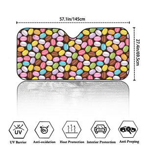 Colorful Macarons Pattern Print Car Windshield Sun Shade