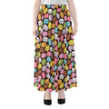 Colorful Macarons Pattern Print Chiffon Maxi Skirt