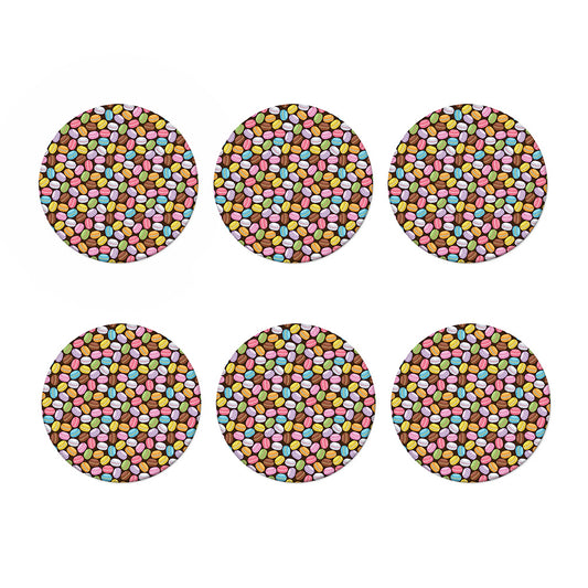 Colorful Macarons Pattern Print Coaster Set