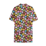 Colorful Macarons Pattern Print Cotton Hawaiian Shirt