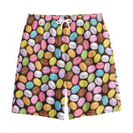 Colorful Macarons Pattern Print Cotton Shorts