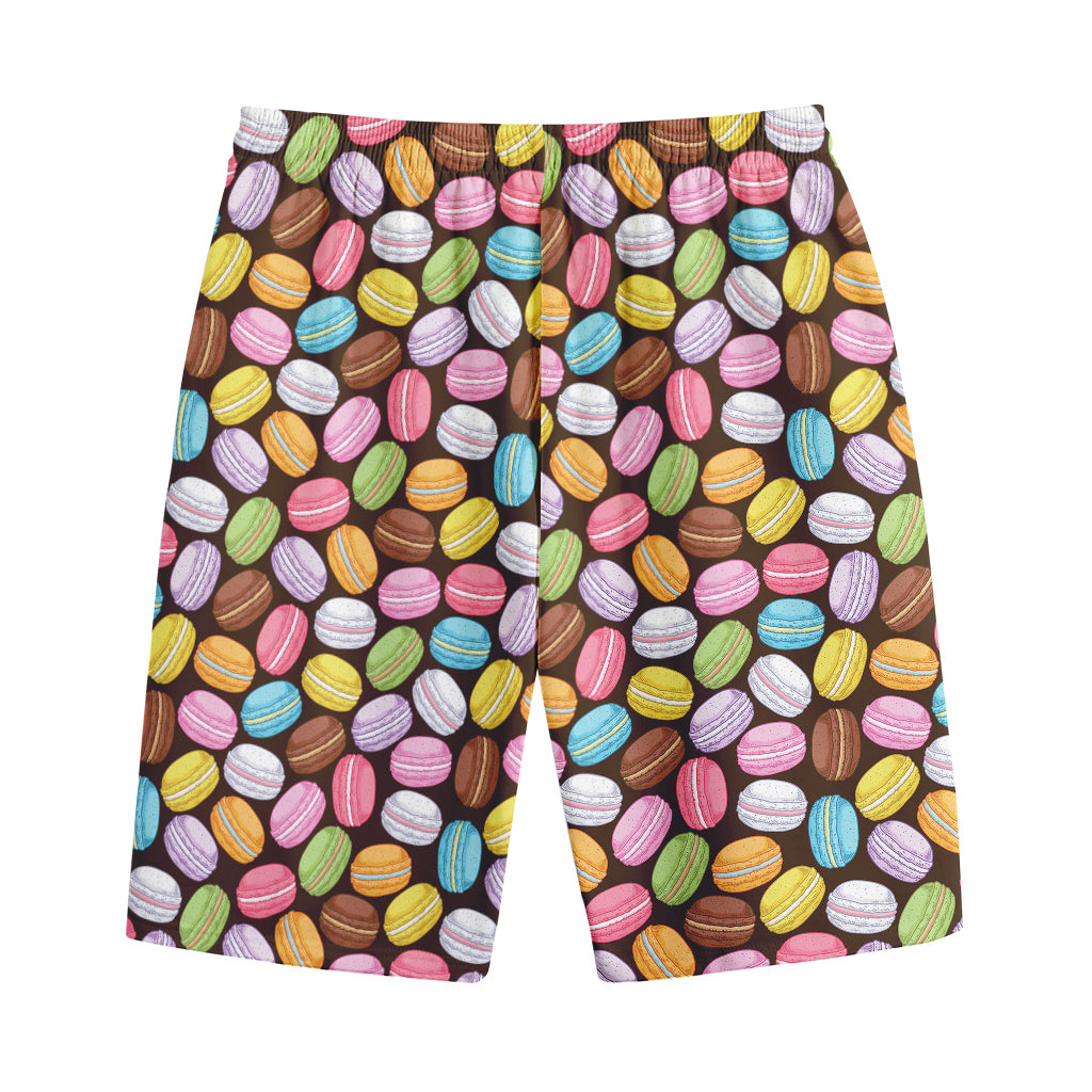 Colorful Macarons Pattern Print Cotton Shorts