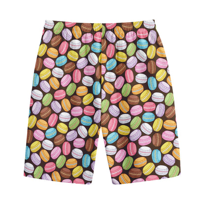 Colorful Macarons Pattern Print Cotton Shorts