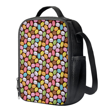Colorful Macarons Pattern Print Crossbody Lunch Bag