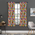 Colorful Macarons Pattern Print Grommet Curtain Panels