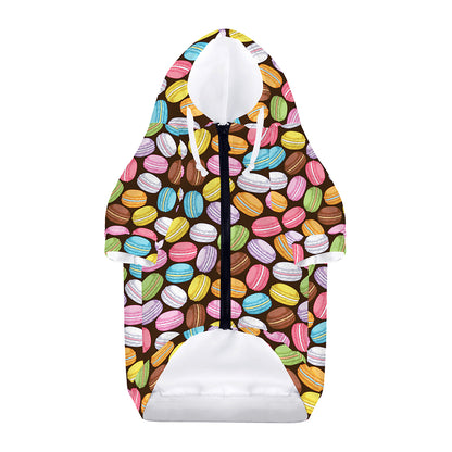 Colorful Macarons Pattern Print Dog Zip Up Hoodie