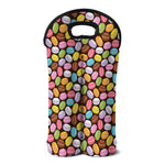 Colorful Macarons Pattern Print Double Neoprene Wine Tote