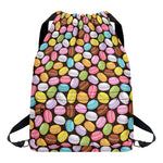 Colorful Macarons Pattern Print Drawstring Backpack