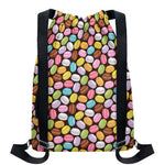 Colorful Macarons Pattern Print Drawstring Backpack