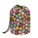 Colorful Macarons Pattern Print Drawstring Makeup Bag