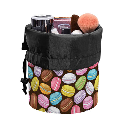 Colorful Macarons Pattern Print Drawstring Makeup Bag