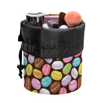 Colorful Macarons Pattern Print Drawstring Makeup Bag
