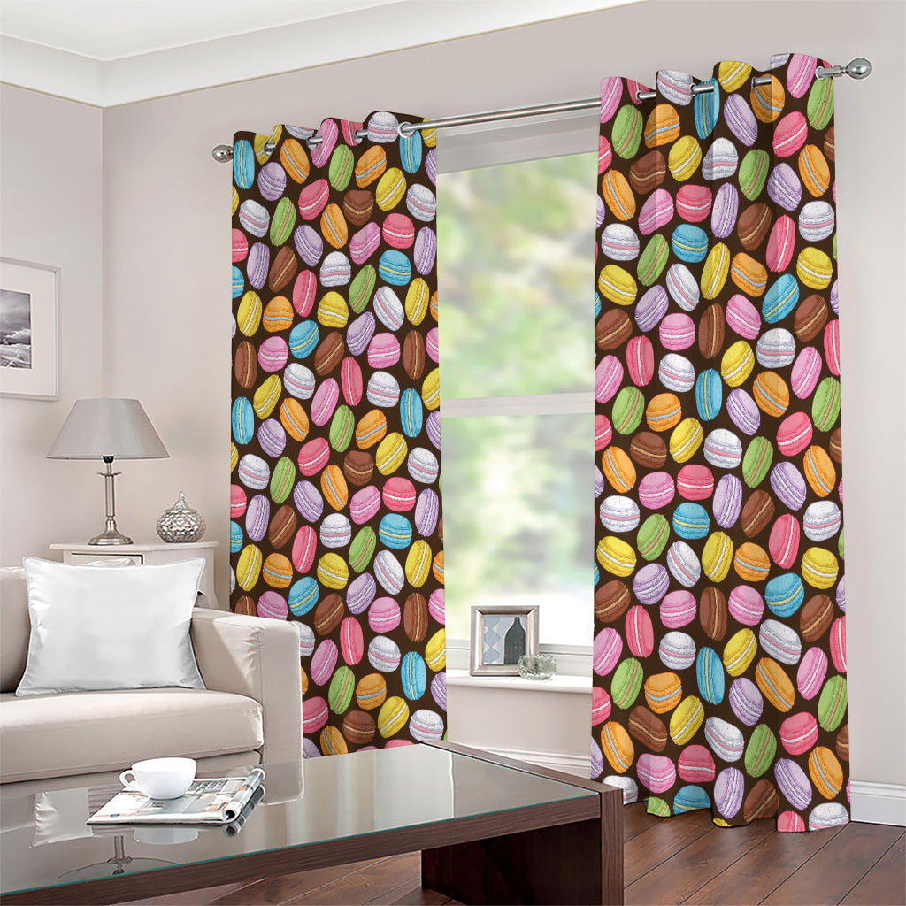 Colorful Macarons Pattern Print Extra Wide Grommet Curtains