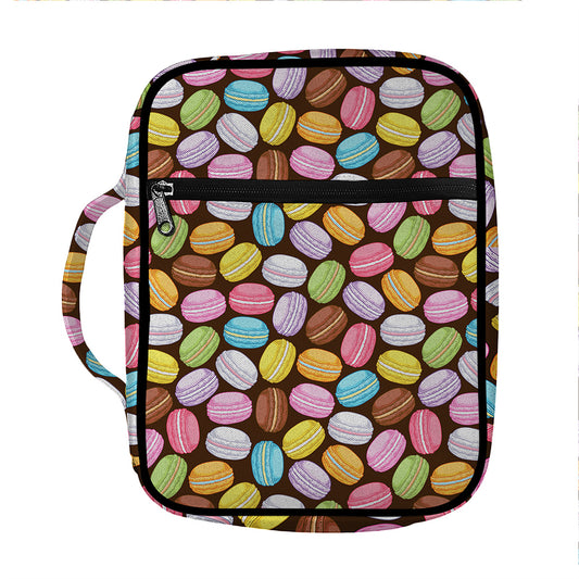 Colorful Macarons Pattern Print Front Pocket Bible Bag
