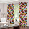 Colorful Macarons Pattern Print Grommet Curtains