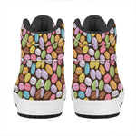 Colorful Macarons Pattern Print High Top Leather Sneakers