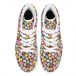 Colorful Macarons Pattern Print High Top Leather Sneakers