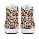 Colorful Macarons Pattern Print High Top Leather Sneakers