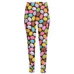 Colorful Macarons Pattern Print High-Waisted Pocket Leggings