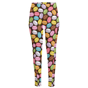 Colorful Macarons Pattern Print High-Waisted Pocket Leggings