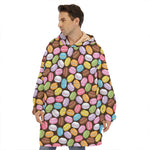 Colorful Macarons Pattern Print Hoodie Blanket