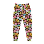 Colorful Macarons Pattern Print Jogger Pants