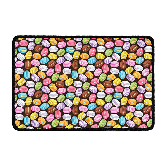 Colorful Macarons Pattern Print Kitchen Mat
