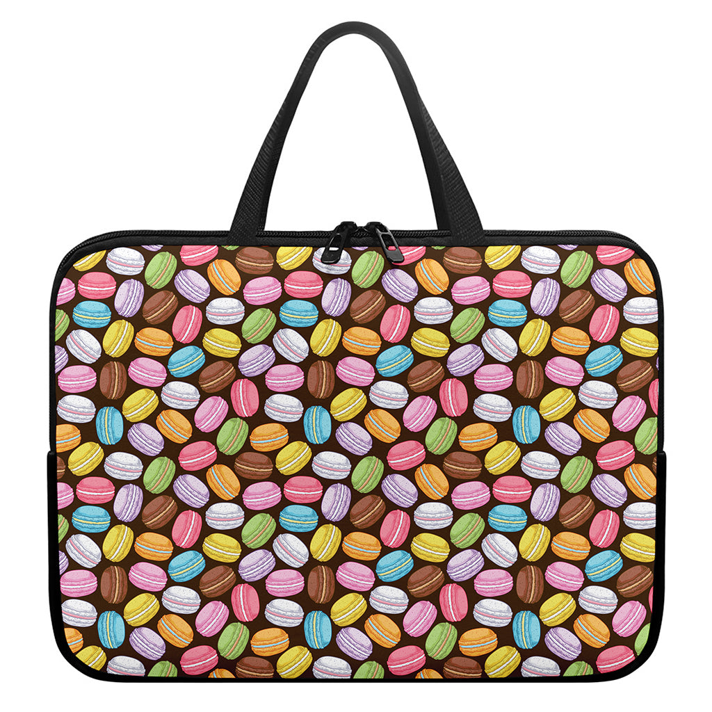 Colorful Macarons Pattern Print Laptop Sleeve With Handle