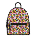Colorful Macarons Pattern Print Leather Backpack