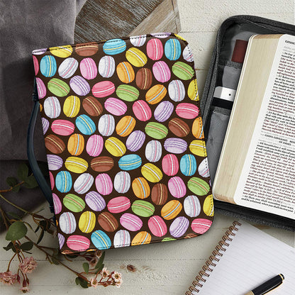Colorful Macarons Pattern Print Leather Bible Cover