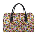 Colorful Macarons Pattern Print Leather Duffel Bag