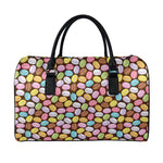 Colorful Macarons Pattern Print Leather Duffle Bag