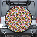 Colorful Macarons Pattern Print Leather Spare Tire Cover