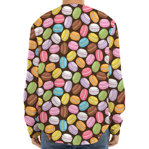 Colorful Macarons Pattern Print Long Sleeve Baseball Jersey