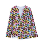 Colorful Macarons Pattern Print Long Sleeve Short Coat