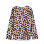 Colorful Macarons Pattern Print Long Sleeve Short Coat