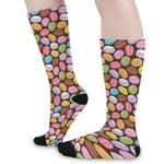 Colorful Macarons Pattern Print Long Socks