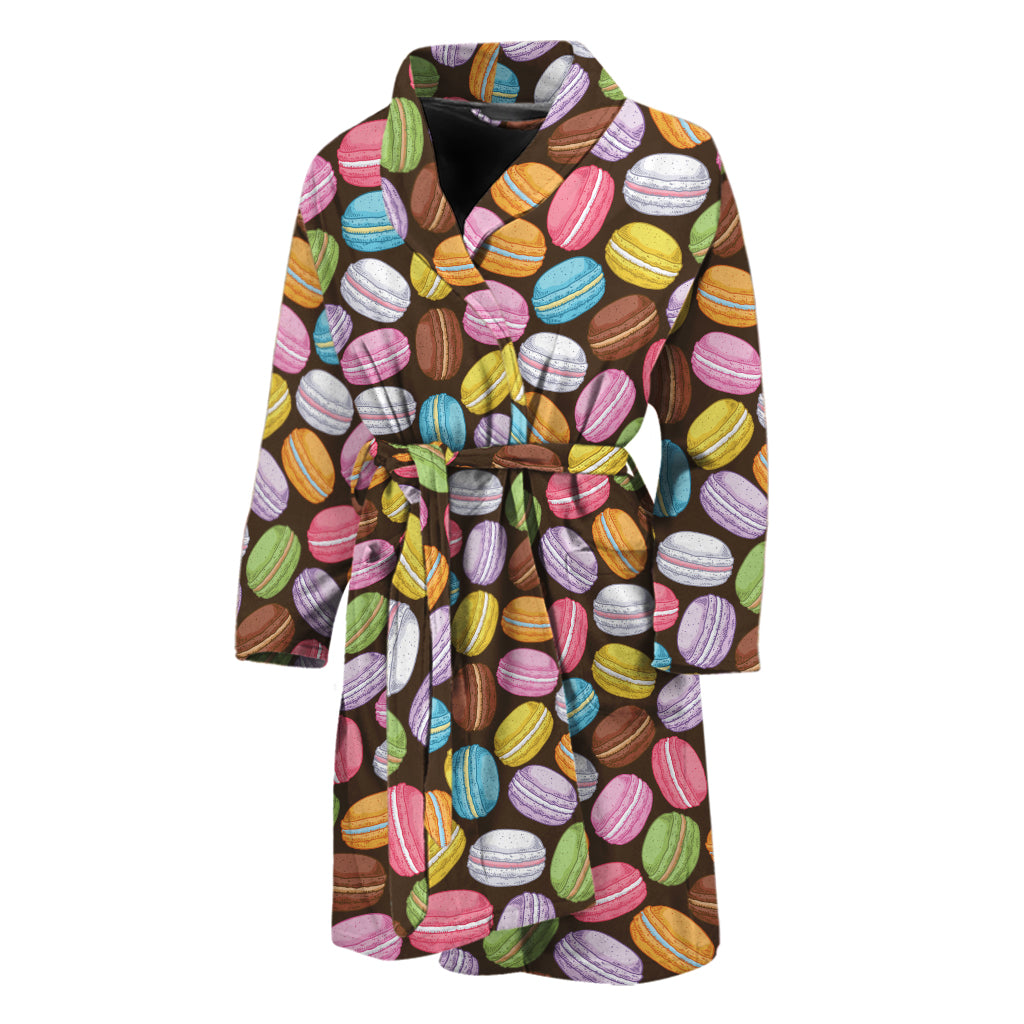 Colorful Macarons Pattern Print Men's Bathrobe