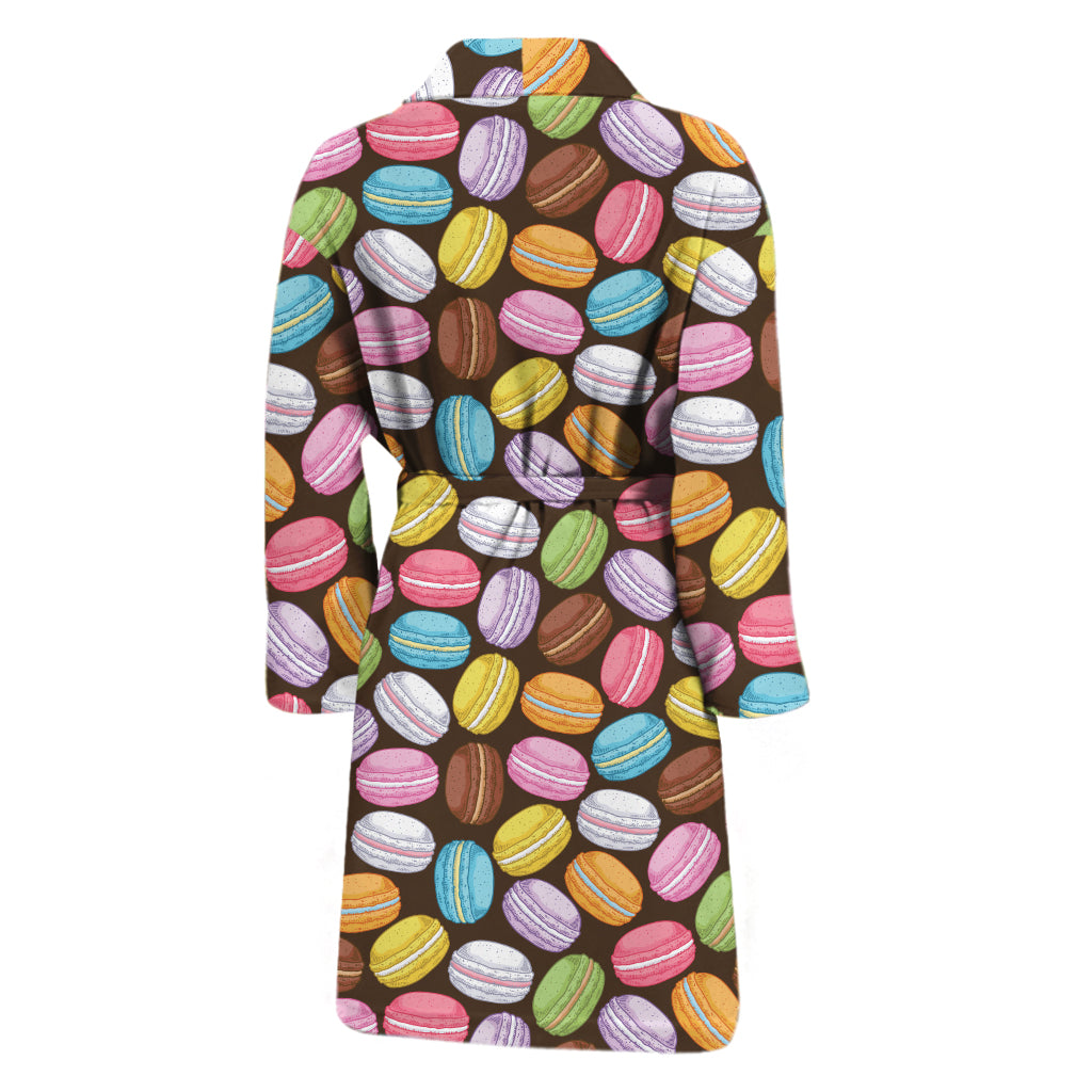 Colorful Macarons Pattern Print Men's Bathrobe