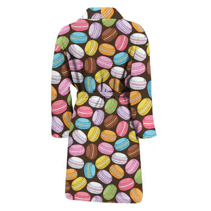 Colorful Macarons Pattern Print Men's Bathrobe